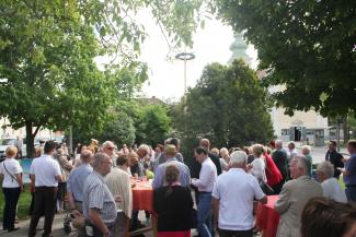 Blick auf die Besucher