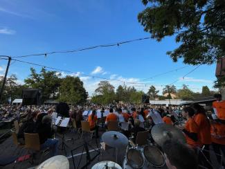 Auch die Orange Corporation hatte einen Auftritt beim Erntedankfest.
