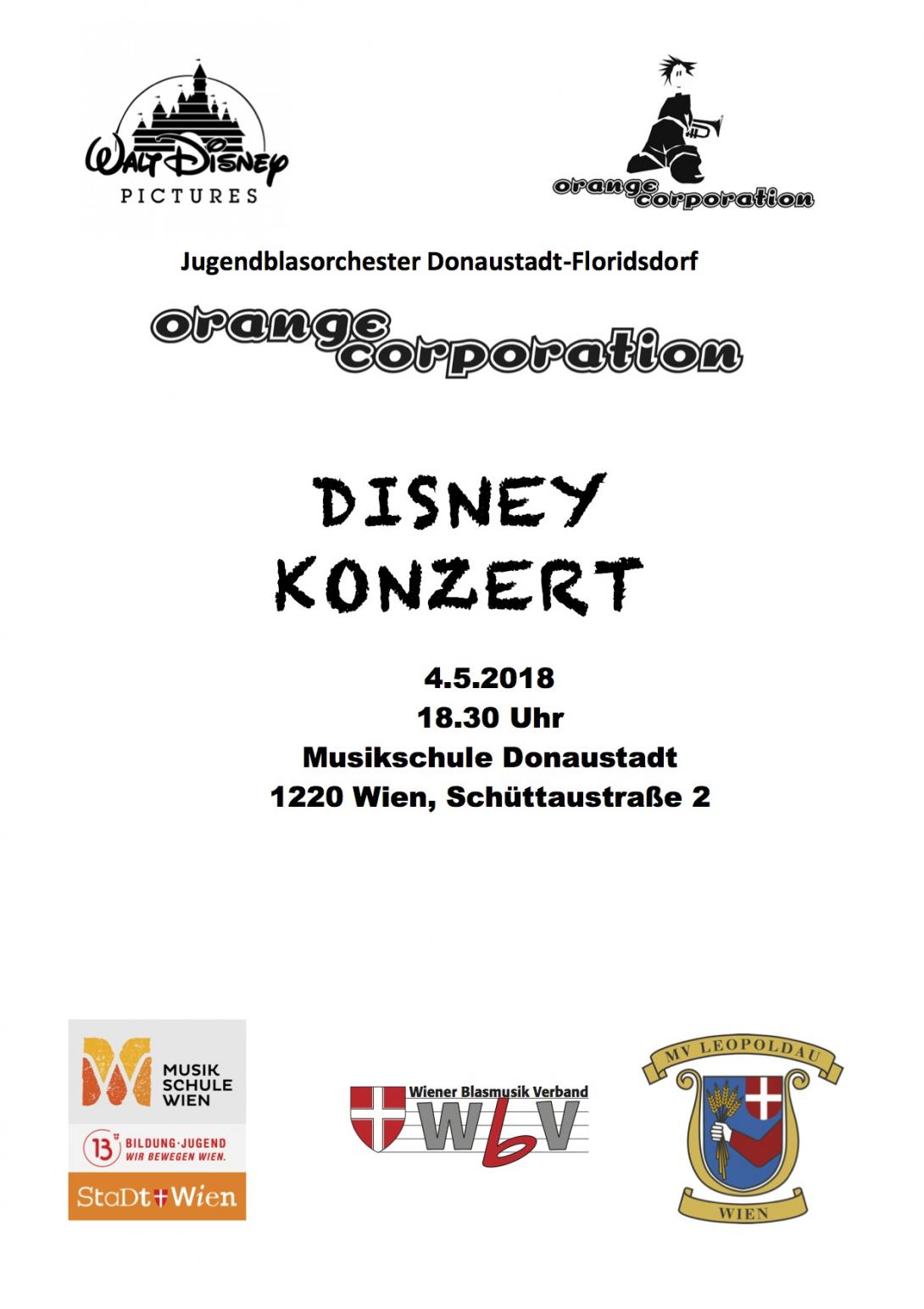 Einladung zum Disney Konzert am 4.5.2018